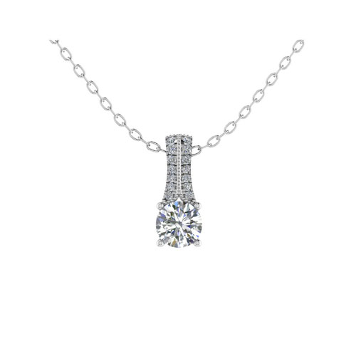 Trana Lab Grown Diamond 4 Prong Halo Pendant Necklace