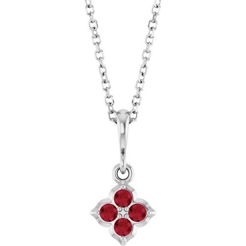 Pearlene Natural Ruby Silver Prong Set 