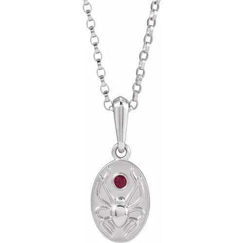 Hyacinthus Natural Ruby Silver Bezel Set 