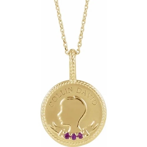 Parvani Natural Ruby Yellow Gold Prong Set 