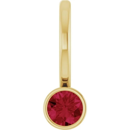 Pauravi Natural Ruby Yellow Gold Bezel Set 