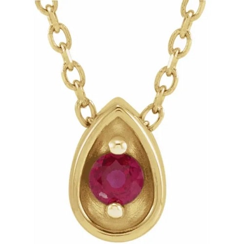 Pasquina Natural Ruby Yellow Gold 2 Prong 
