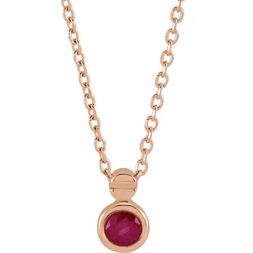 Pavana Natural Ruby Rose Gold Bezel Set 