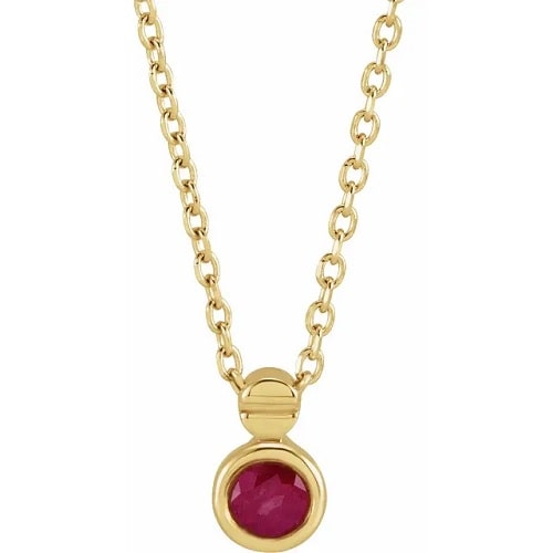 Pavana Natural Ruby Yellow Gold Bezel Set 