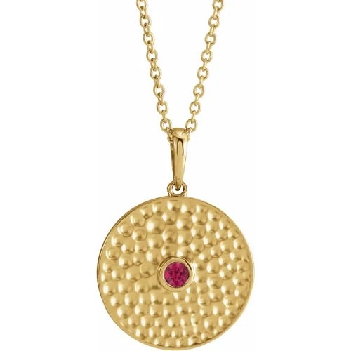 Pascalle Natural Ruby Yellow Gold Bezel Set 