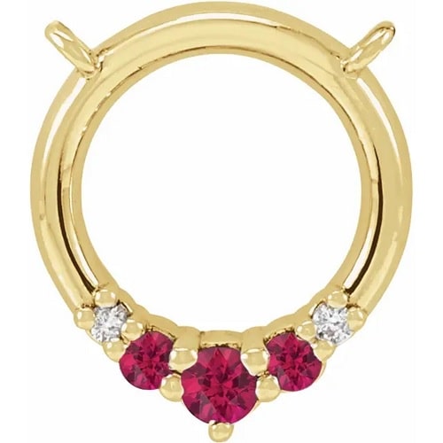 Patrie Natural Ruby Yellow Gold Shared Prong 
