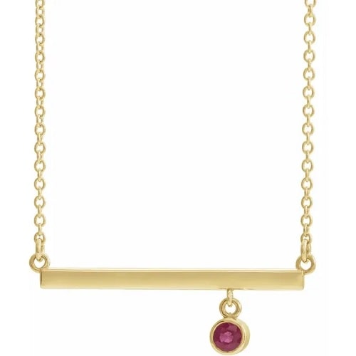 Pavanne Natural Ruby Yellow Gold Bezel Set 