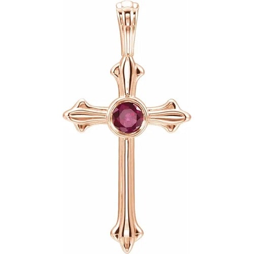Paulmi Natural Ruby Rose Gold Bezel Set 