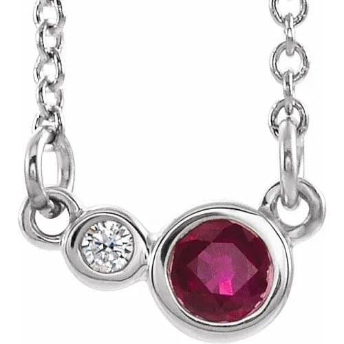 Pazienza Natural Ruby Silver Bezel Set 