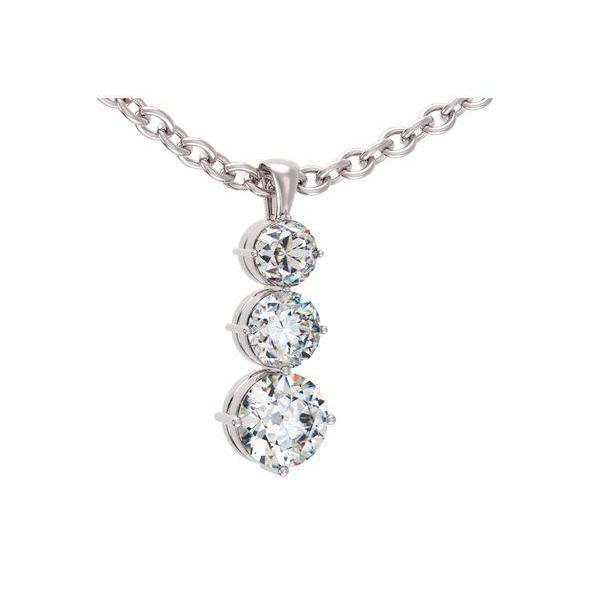 Thedware 0.50 - 1.00 Carat Natural Diamond 4 Prong Journey Pendant Necklace