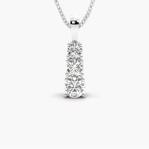 Theffanie 0.50 - 1.00 Carat Natural Diamond 4 Prong Journey Pendant Necklace