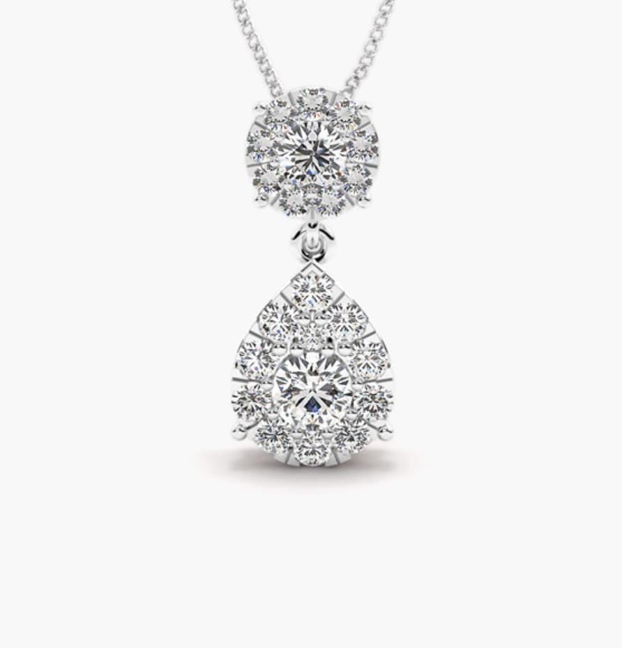 Tress 1.03 Carat Lab Grown Diamond Prong Set Designer Pendant Necklace