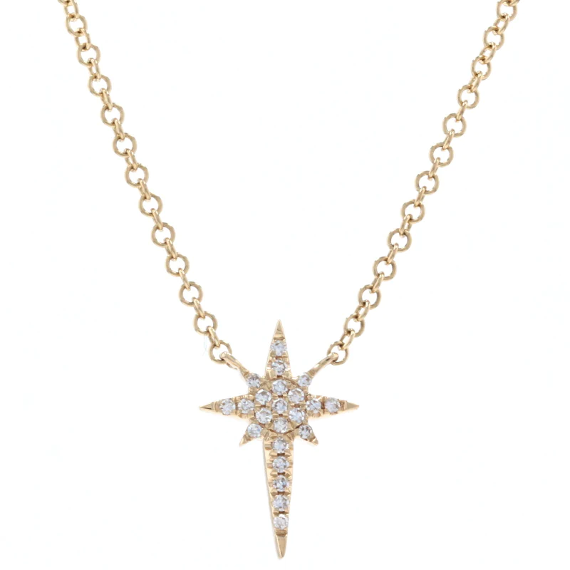 Panu Natural Diamond Prong Set Cross Pendant Necklace