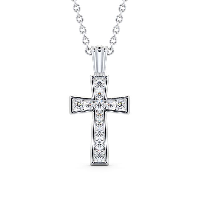 Panyin Lab Grown Diamond Channel Set Cross Pendant Necklace