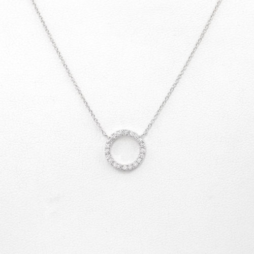 Pembe 0.15 - 1.50 Carat Natural Diamond Prong Set Circle Pendant Necklace