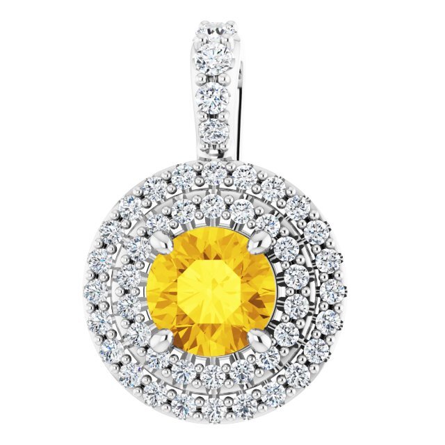Twylla 0.66 Carat 4 Prong Yellow Diamond Pendant Necklace