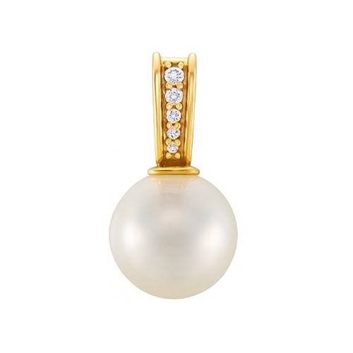 Viha Pearl Yellow Gold Pave Set 