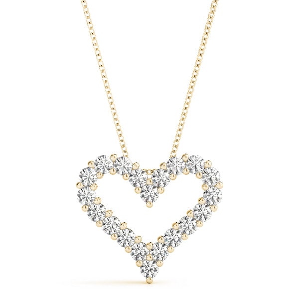 Pearline Natural Diamond Yellow Gold Heart Necklace