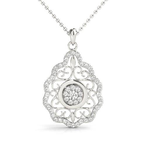 Tandi 0.25 Carat Lab Grown Diamond Pave Set Cluster Pendant Necklace