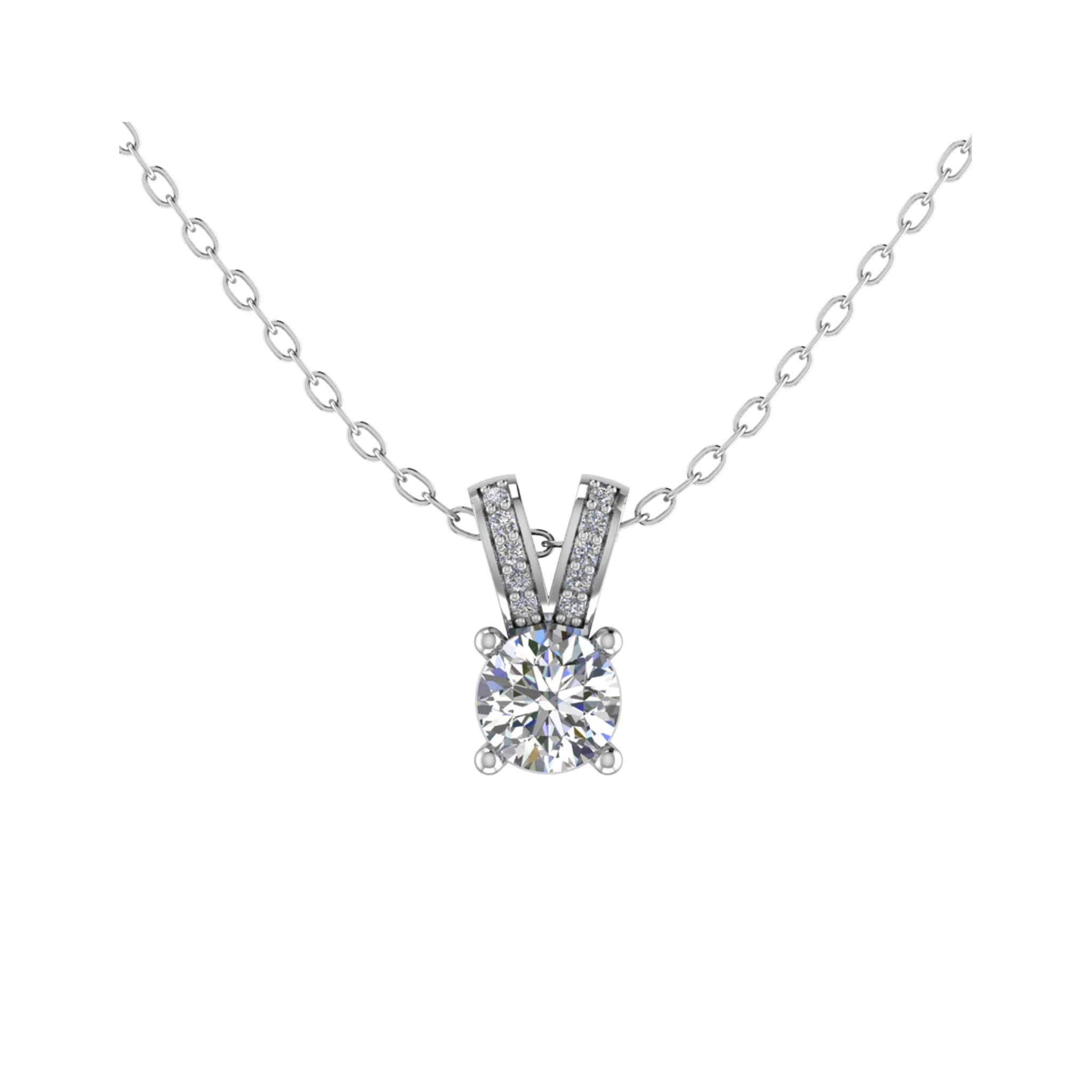 Tashina Natural Diamond 4 Prong Designer Pendant Necklace