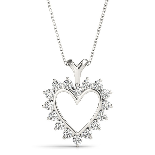 Feifei Lab Grown Diamond Channel And Prong Set Heart Necklace