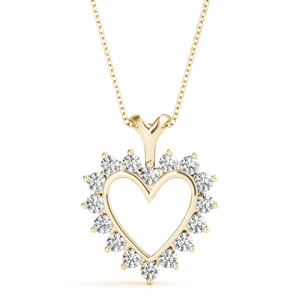 Feifei Lab Grown Diamond Yellow Gold Channel And Prong Set Heart Necklace