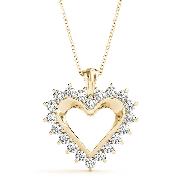 Jessica Lab Grown Diamond Yellow Gold Prong Set Heart Necklace