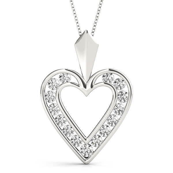 Lily Lab Grown Diamond Channel Set Heart Necklace