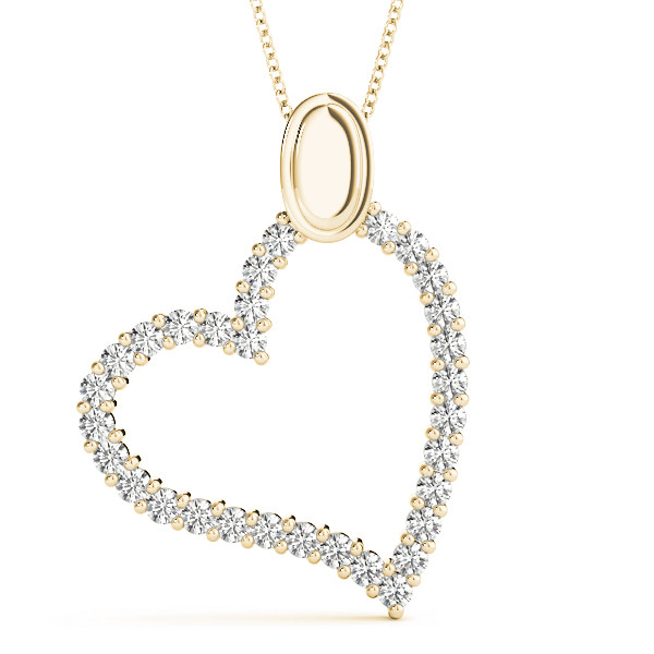 Reina Lab Grown Diamond Yellow Gold Shared Prong Heart Necklace