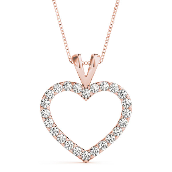 Salina Lab Grown Diamond Rose Gold 4 Prong Heart Necklace