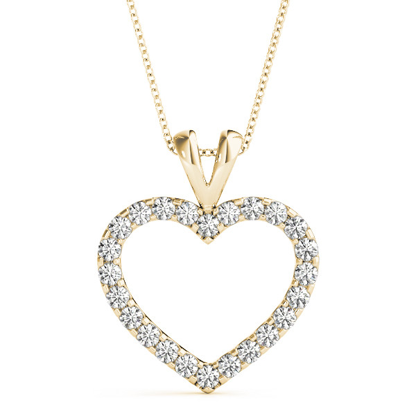 Salina Lab Grown Diamond Yellow Gold 4 Prong Heart Necklace