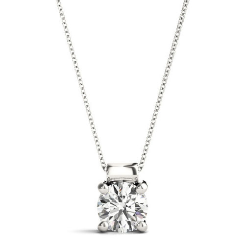 Richela Natural Diamond 4 Prong Solitaire Pendant Necklace