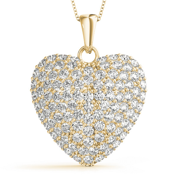 Vella Lab Grown Diamond Yellow Gold Pave Set Heart Necklace
