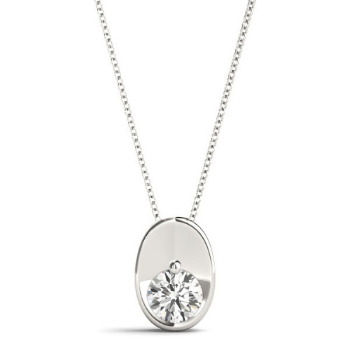 Robene Natural Diamond Prong Set Solitaire Pendant Necklace