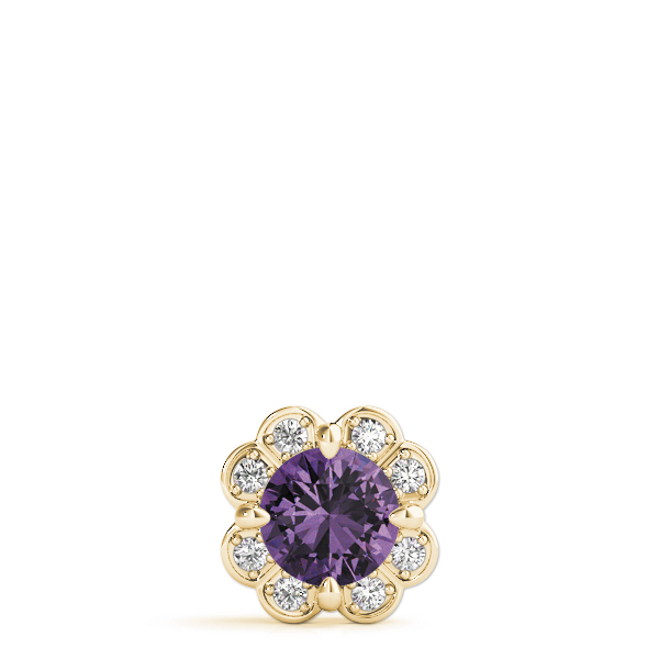 Terrian Amethyst Yellow Gold 4 Prong 