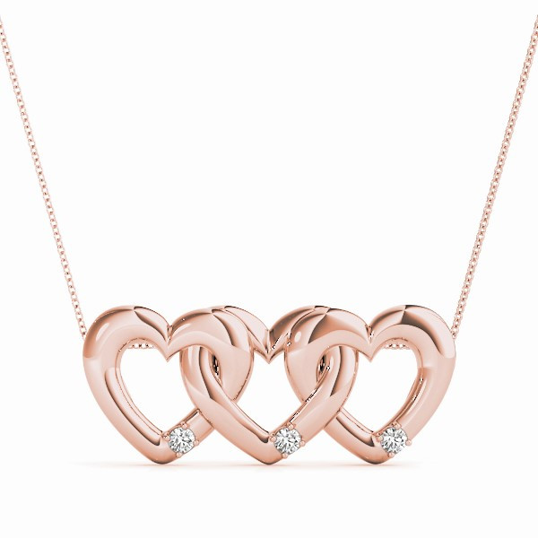 Raelyn Lab Grown Diamond Rose Gold 4 Prong Heart Necklace