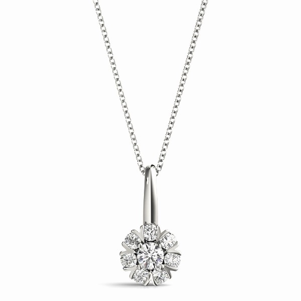Tarin Natural Diamond 4 Prong Cluster Pendant Necklace