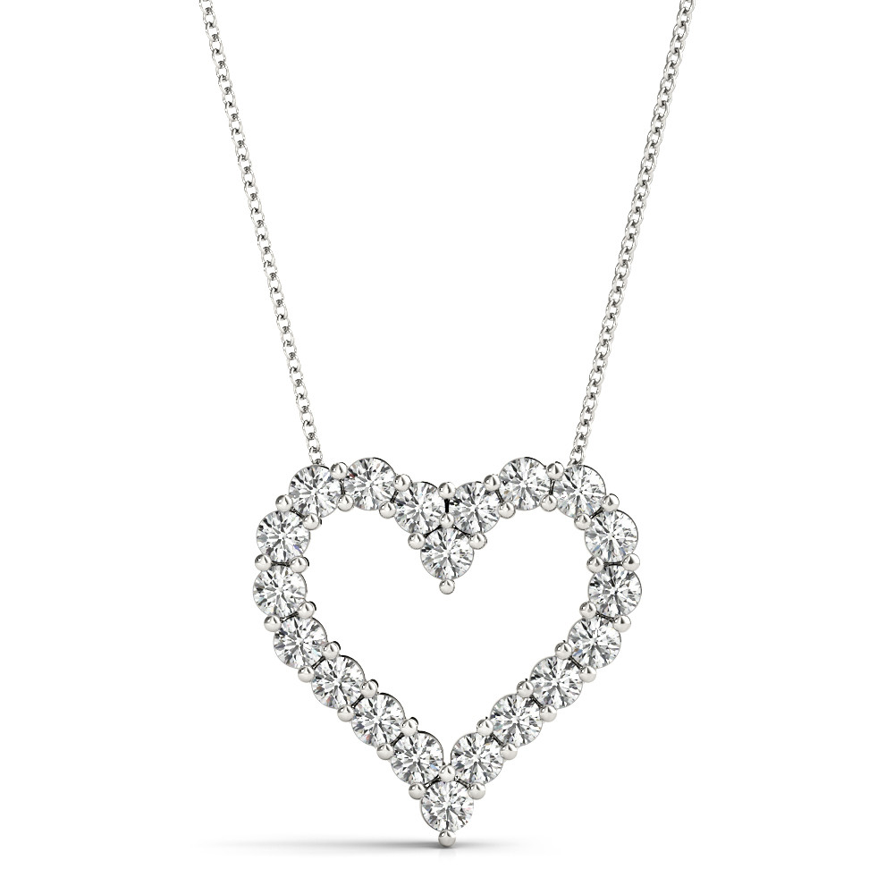 Shuly Lab Grown Diamond Shared Prong Heart Necklace
