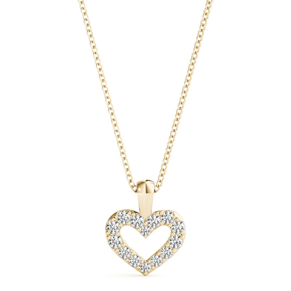 Blessy Lab Grown Diamond Yellow Gold 4 Prong Heart Necklace