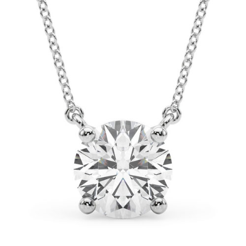 Roheis Natural Diamond Platinum 4 Prong  Necklace