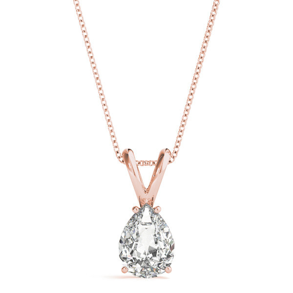 Anita Natural Diamond Rose Gold 4 Prong  Necklace