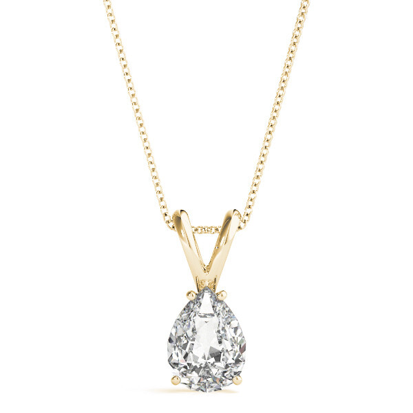 Anita Natural Diamond Yellow Gold 4 Prong  Necklace
