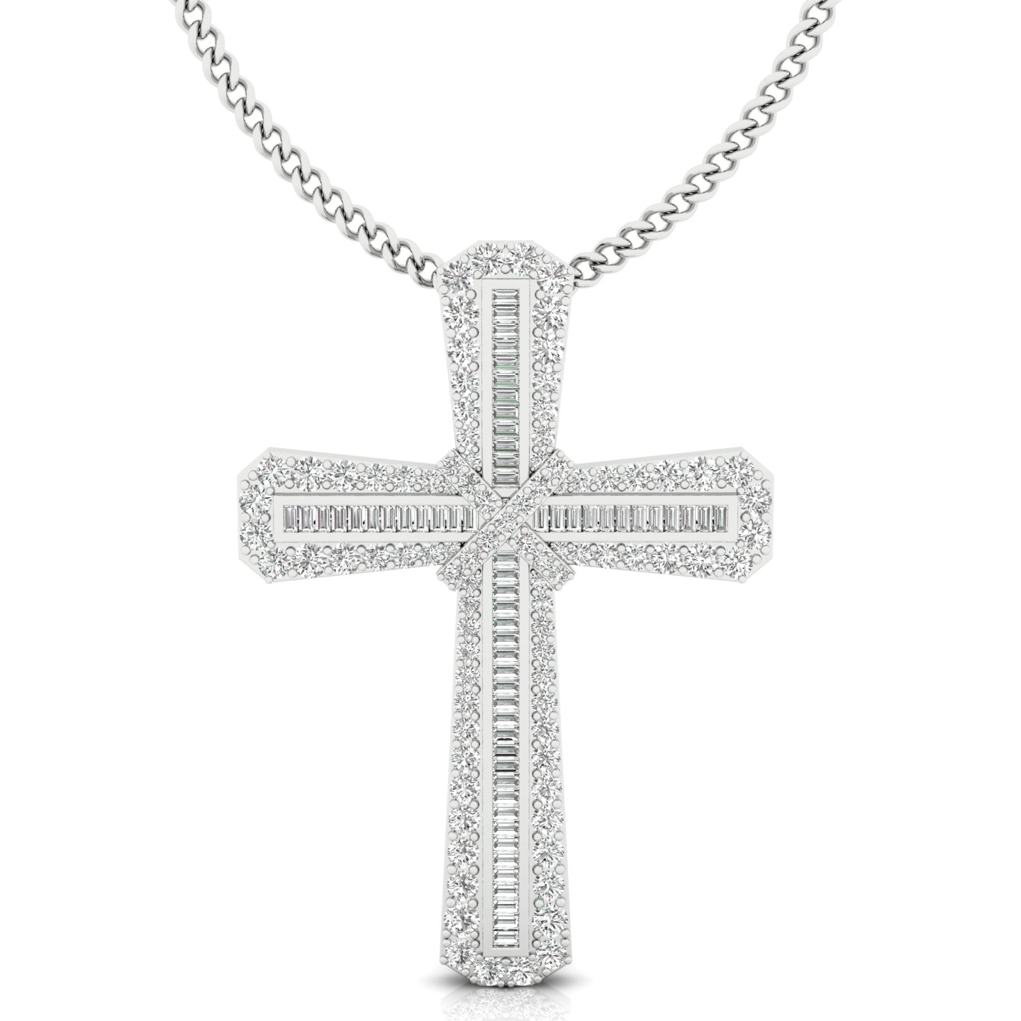 Lydia Lab Grown Diamond Cross Pendant Necklace