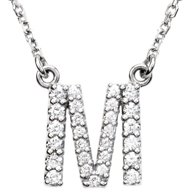Gracy 0.10 - 3.00 Carat Natural Prong Set Diamond Initial Necklace
