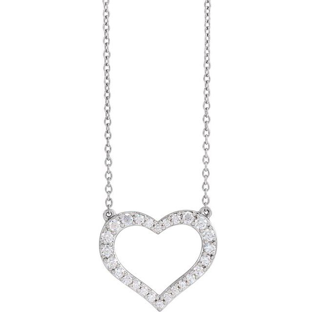 Prascovia 0.20 - 0.40 Carat Natural Diamond Pave Set Heart Necklace