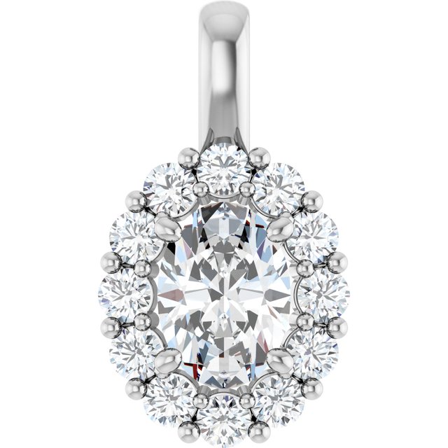 Jonita Natural Diamond 4 Prong Halo Pendant Necklace