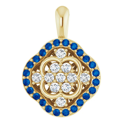 Presta Blue Sapphire Yellow Gold Prong Set 