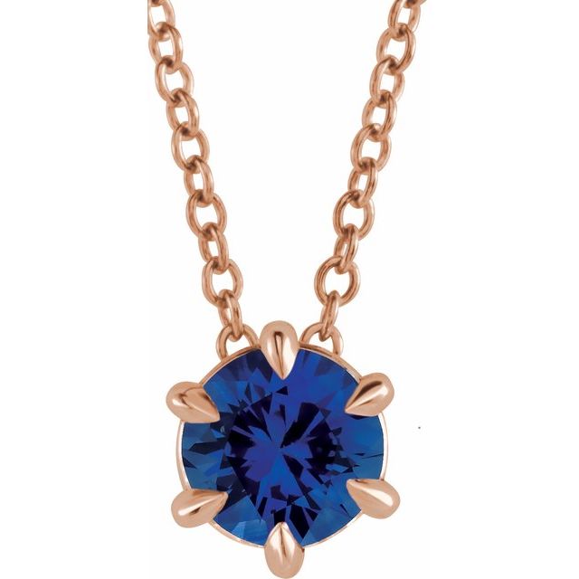Ronilda Blue Sapphire Rose Gold 6 Prong 