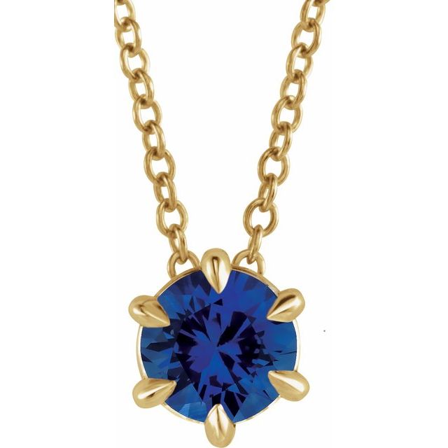 Ronilda Blue Sapphire Yellow Gold 6 Prong 