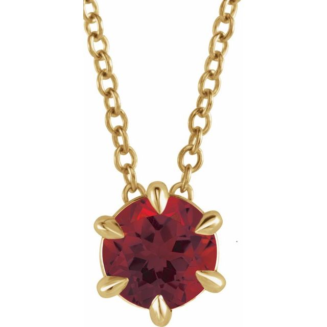 Runild Garnet Yellow Gold 6 Prong 